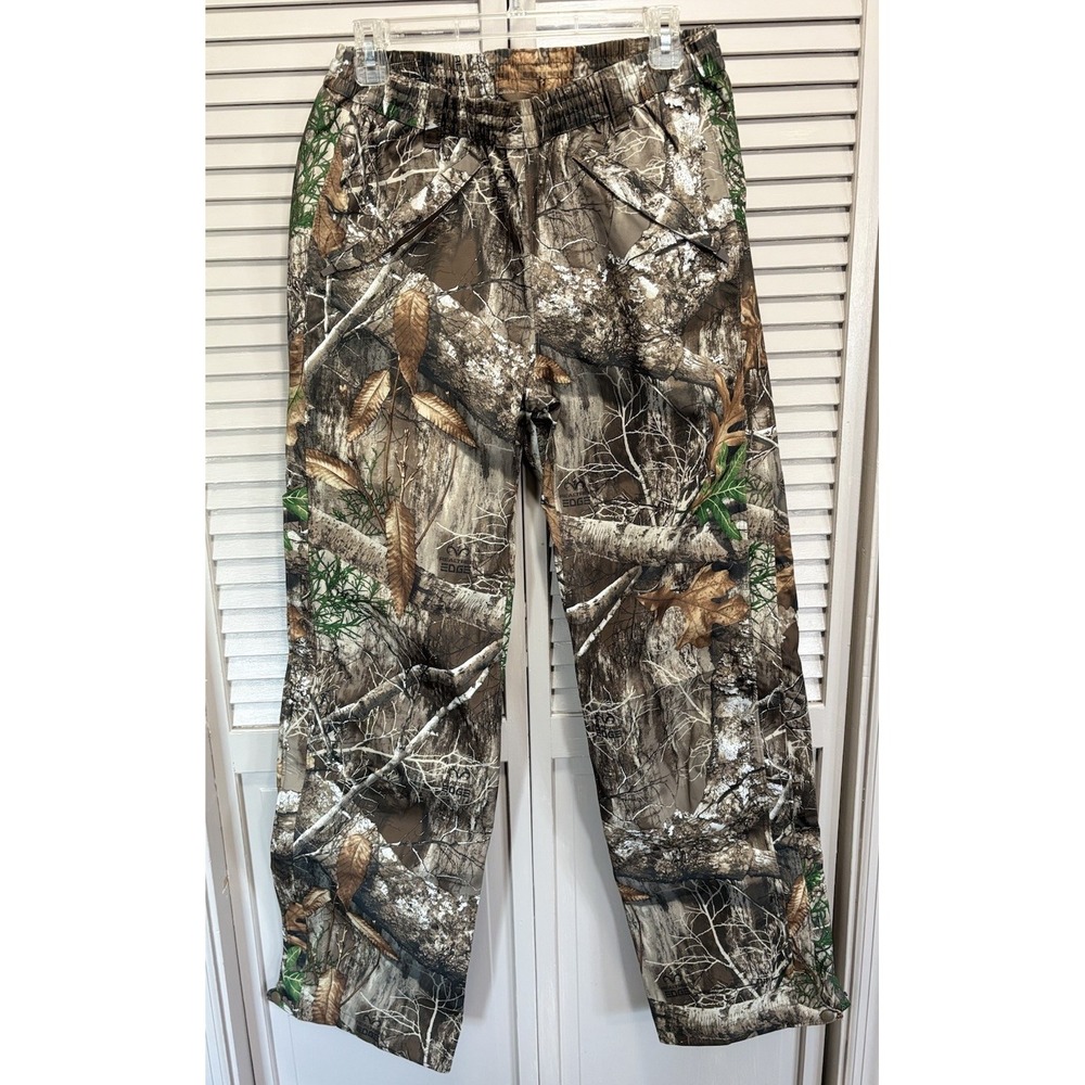 Rustic Ridge Hunting Rain Pants Size M Real‎ Tree Mid Rise Elastic Waist Zip Leg